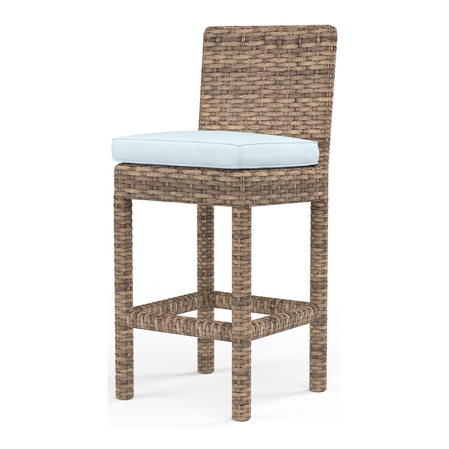 Havana Wicker Counter Height Bar Stool in Tobacco/Canvas Skyline by Sunset West