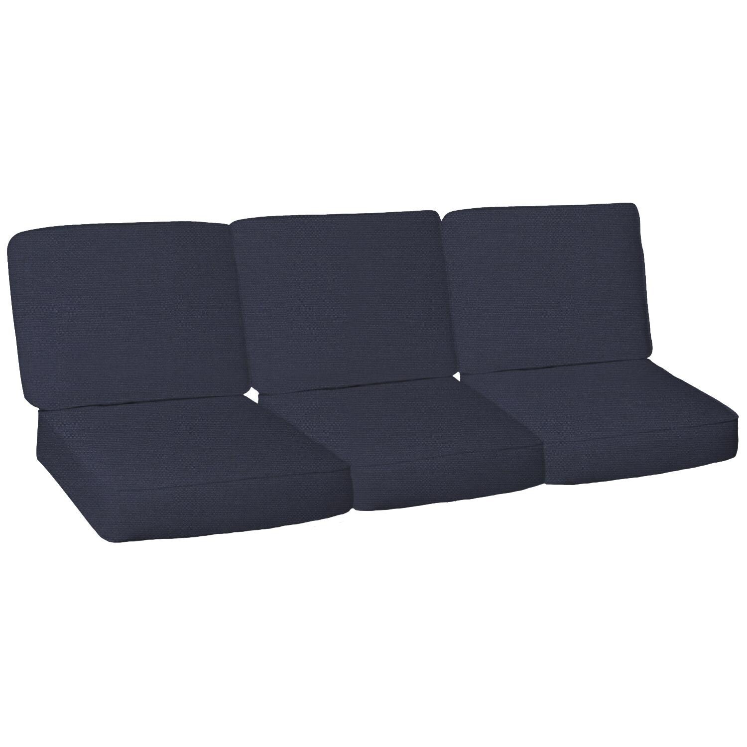 Sunbrella Spectrum Indigo 6 Piece Small Outdoor Replacement Sofa Cushion Set W/ Piping By BBQGuys Signature