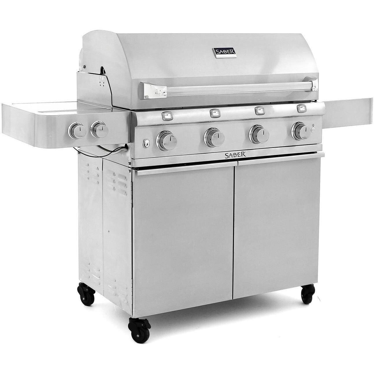 Saber Premium R67SC0017 670 40-Inch 4-Burner Infrared Propane Gas Grill With Side Burner - Angled View thumbnail