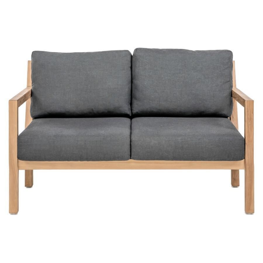 Monday Teak Patio Loveseat in Carbon By Teak + Table
