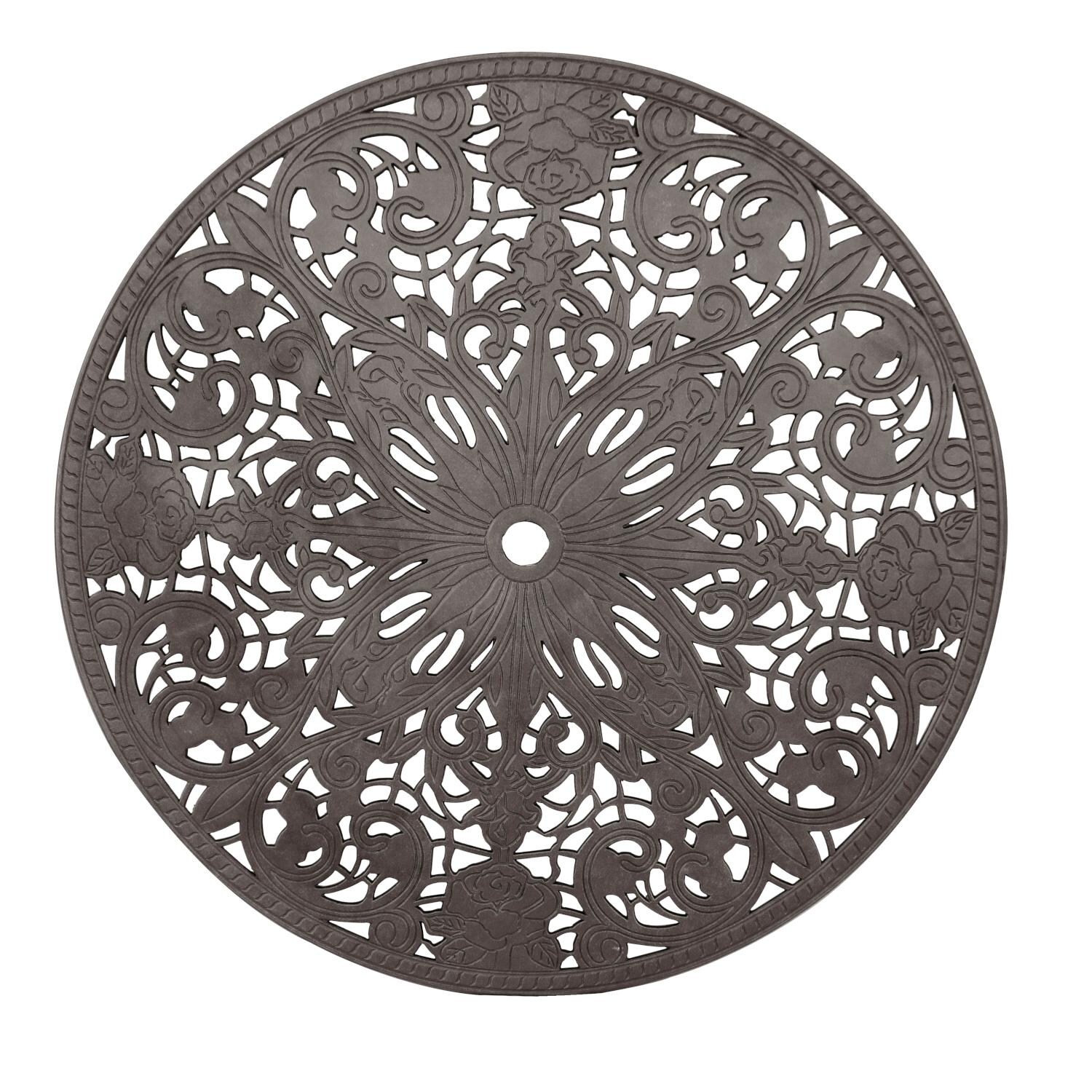 Darlee DL707-5PC-AC28G Cast Aluminum 42 Inch Round Dining Table - Top Detail thumbnail