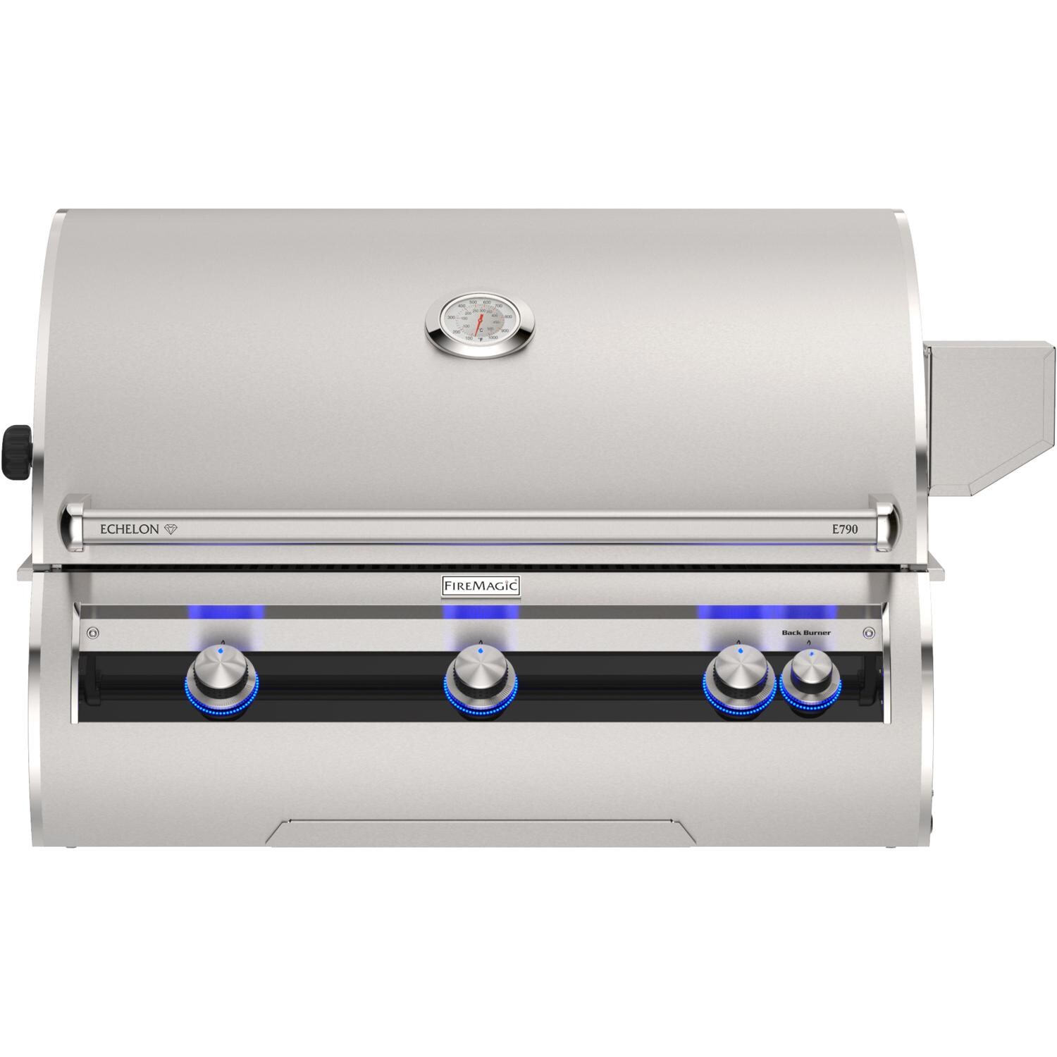 Fire Magic Echelon Diamond E790i 36-Inch Built-In Propane Grill w/ Rotisserie Left Side Infrared Burner & Analog Thermometer - E790I-9LAP