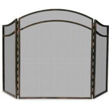 UniFlame 52-Inch 3 Fold Antique Rust Wrought Iron Fireplace Screen - S-1692 image