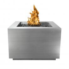 Top Fires by The Outdoor Plus Forma 30-Inch Natural Gas Fire Pit - Stainless Steel - Match Light