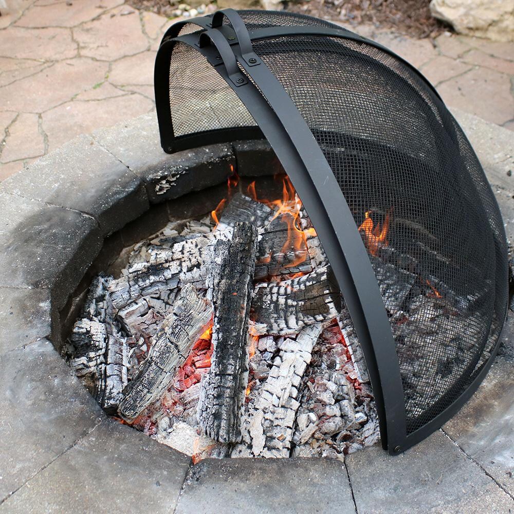 Ultimate Patio 36-Inch Easy Access Fire Pit Spark Screen - Open thumbnail