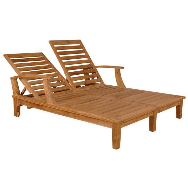 Anderson Teak Brianna Teak Patio Double Chaise Lounge - Alternate View thumbnail