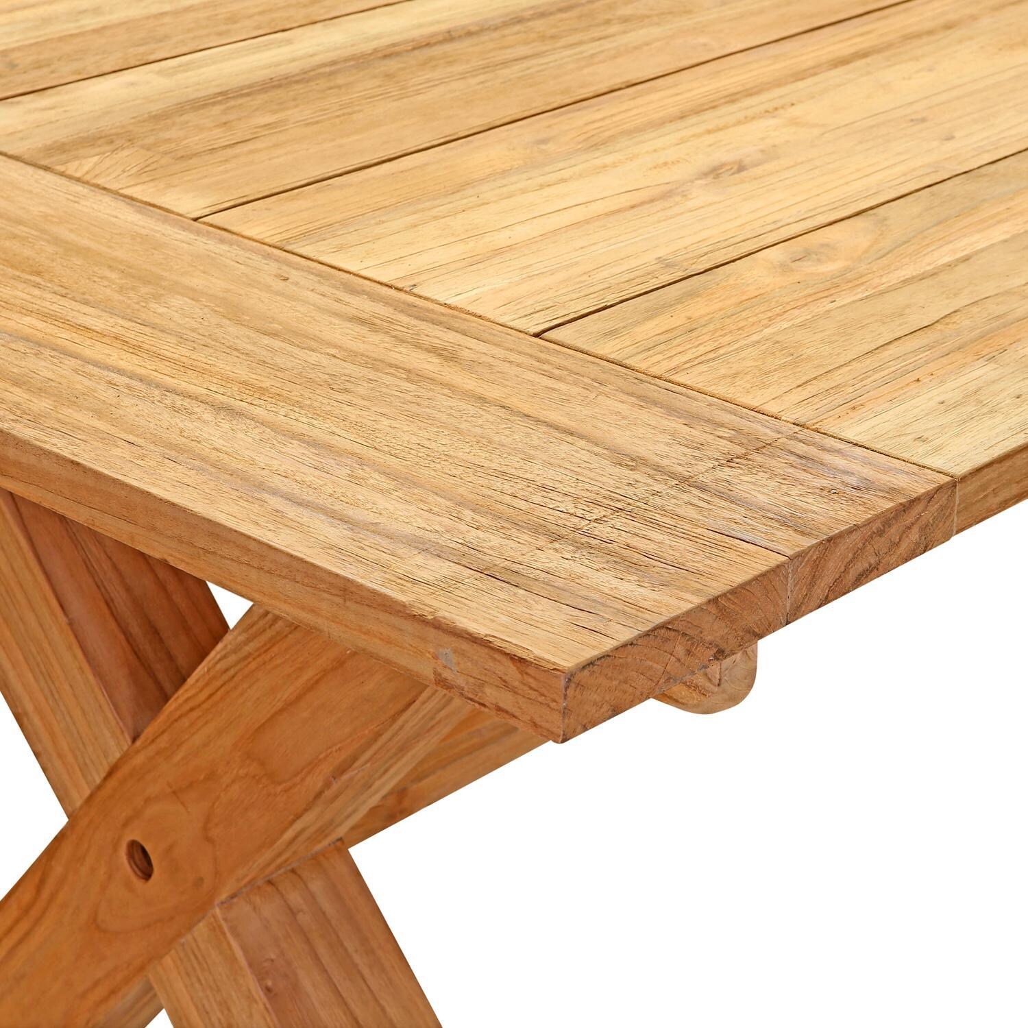 Wood Grove Field 8 Seat Reclaimed Teak Outdoor Dining Table By Lakeview - Up Close View - White Background thumbnail