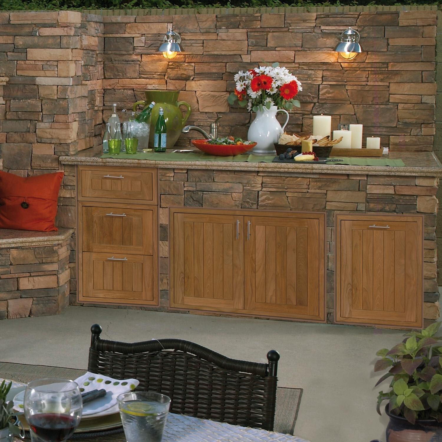Pacific Teak Cottage Teak Wood Access Doors and Drawers Lifestyle