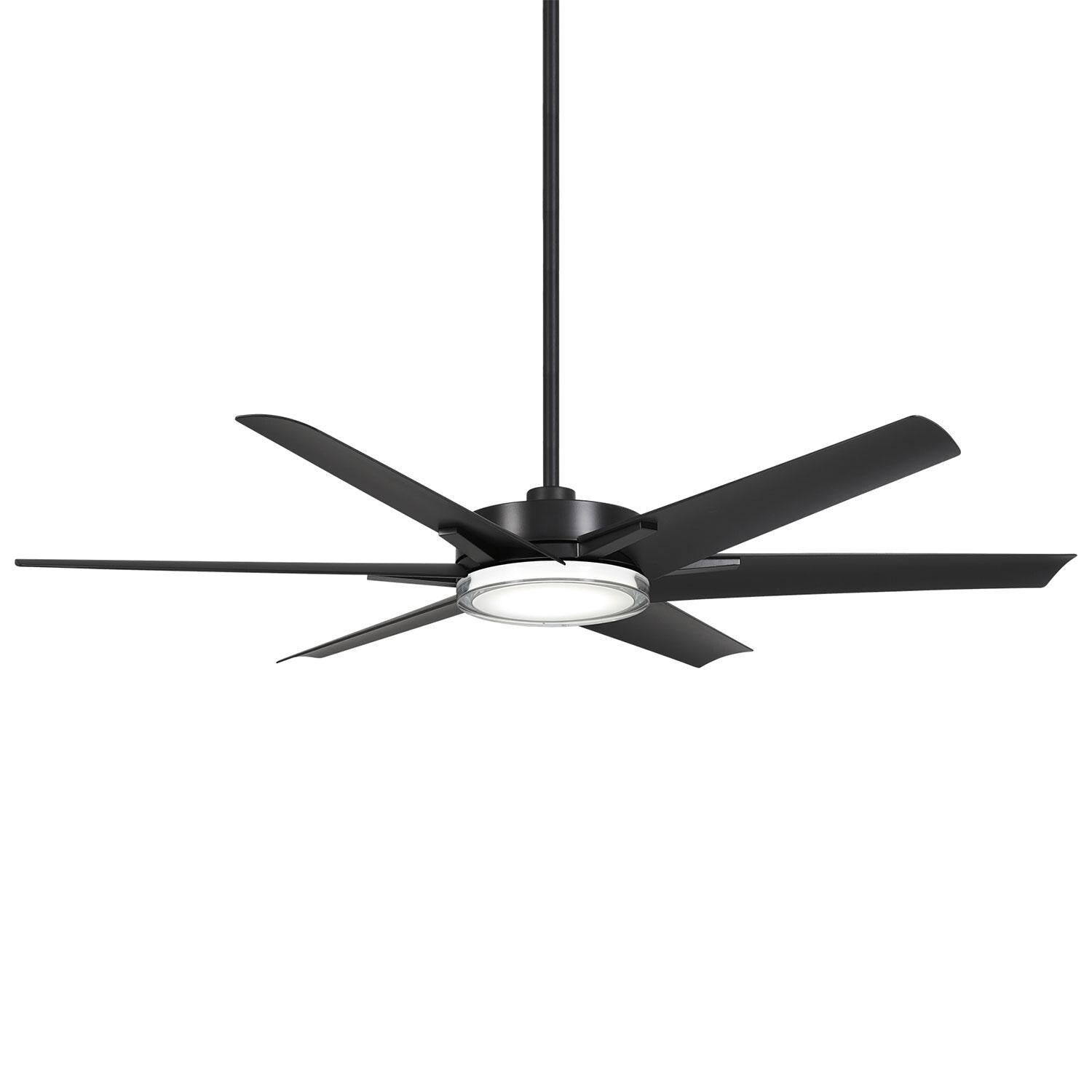 Minka-Aire Deco 65-Inch 6 Blade Outdoor LED Ceiling Fan in Coal with Remote Control - F866L-CL