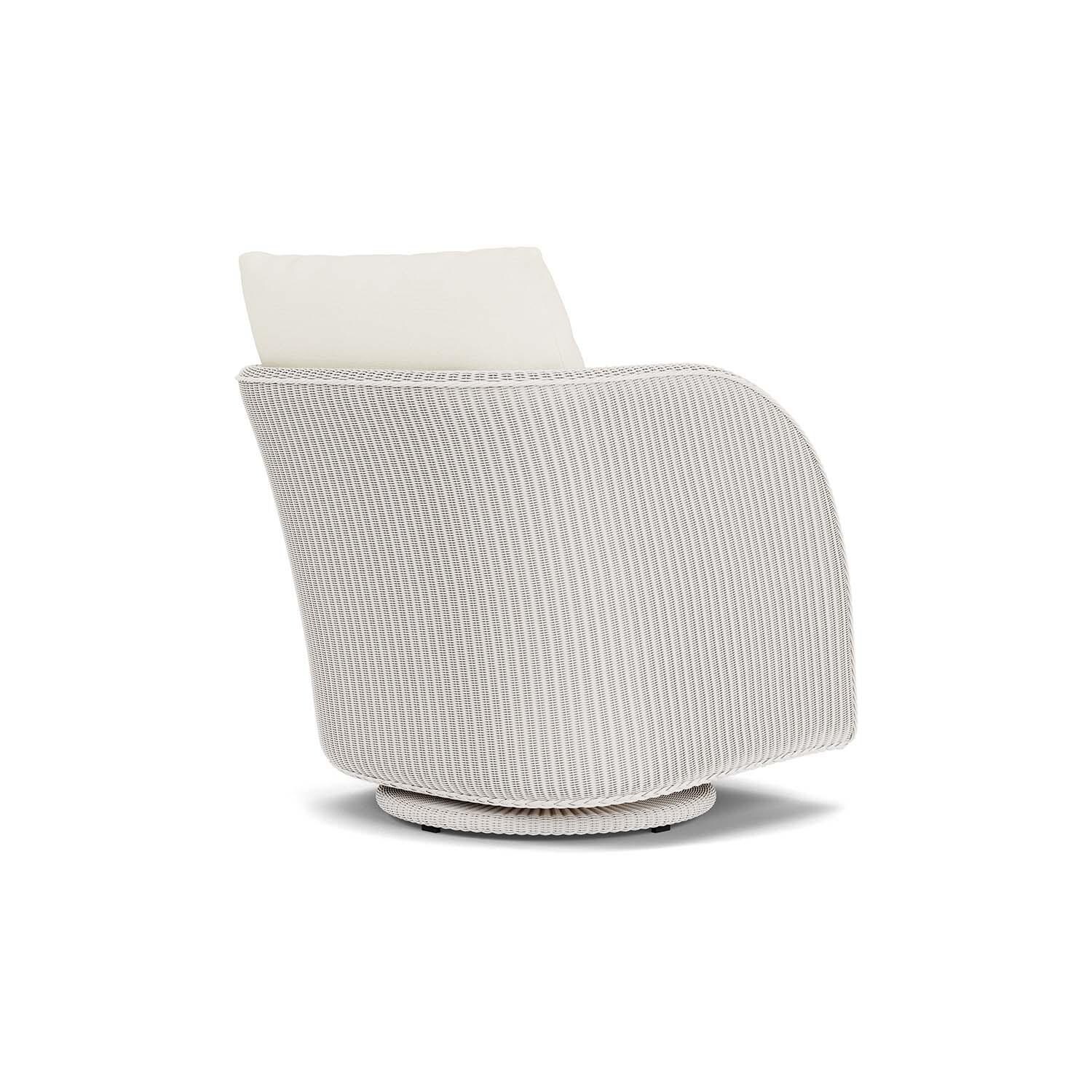 Lloyd Flanders Essence Swivel Glider Lounge Chair W/Sailcloth Salt Fabric - White Finish - Back Right thumbnail