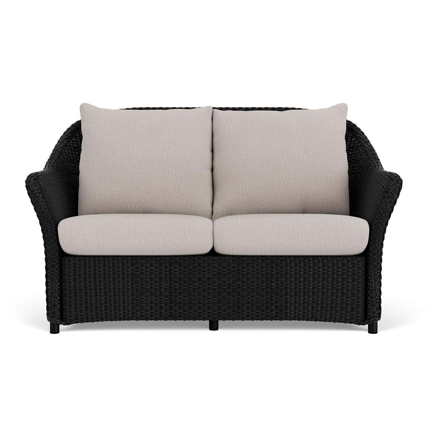 Lloyd Flanders Weekend Retreat Loveseat in Ebony Finish W/ Remy Cloud Fabric thumbnail