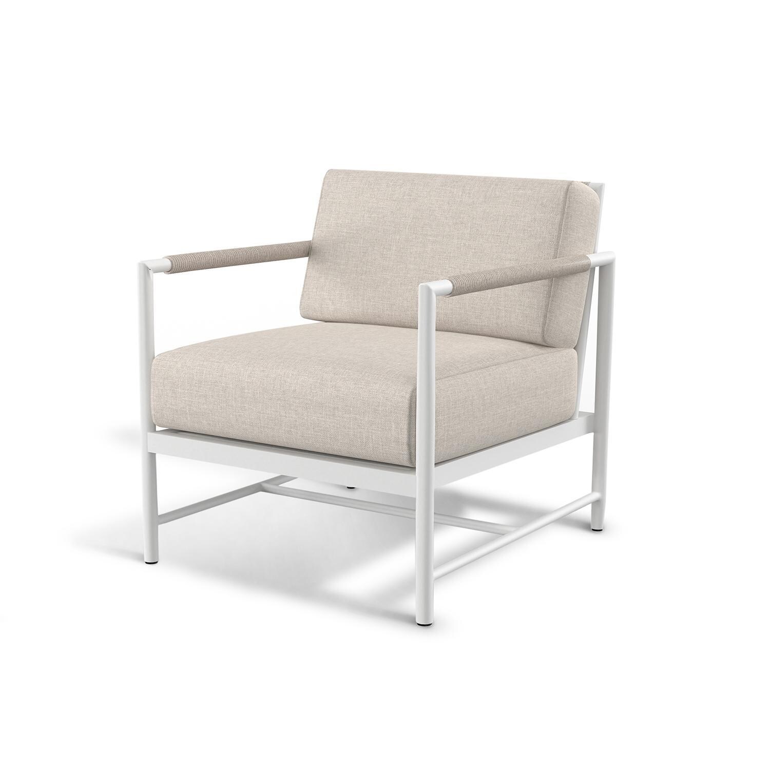 Sabbia Aluminum Club Chair in Echo Ash by Sunset West - Angled - White Background thumbnail