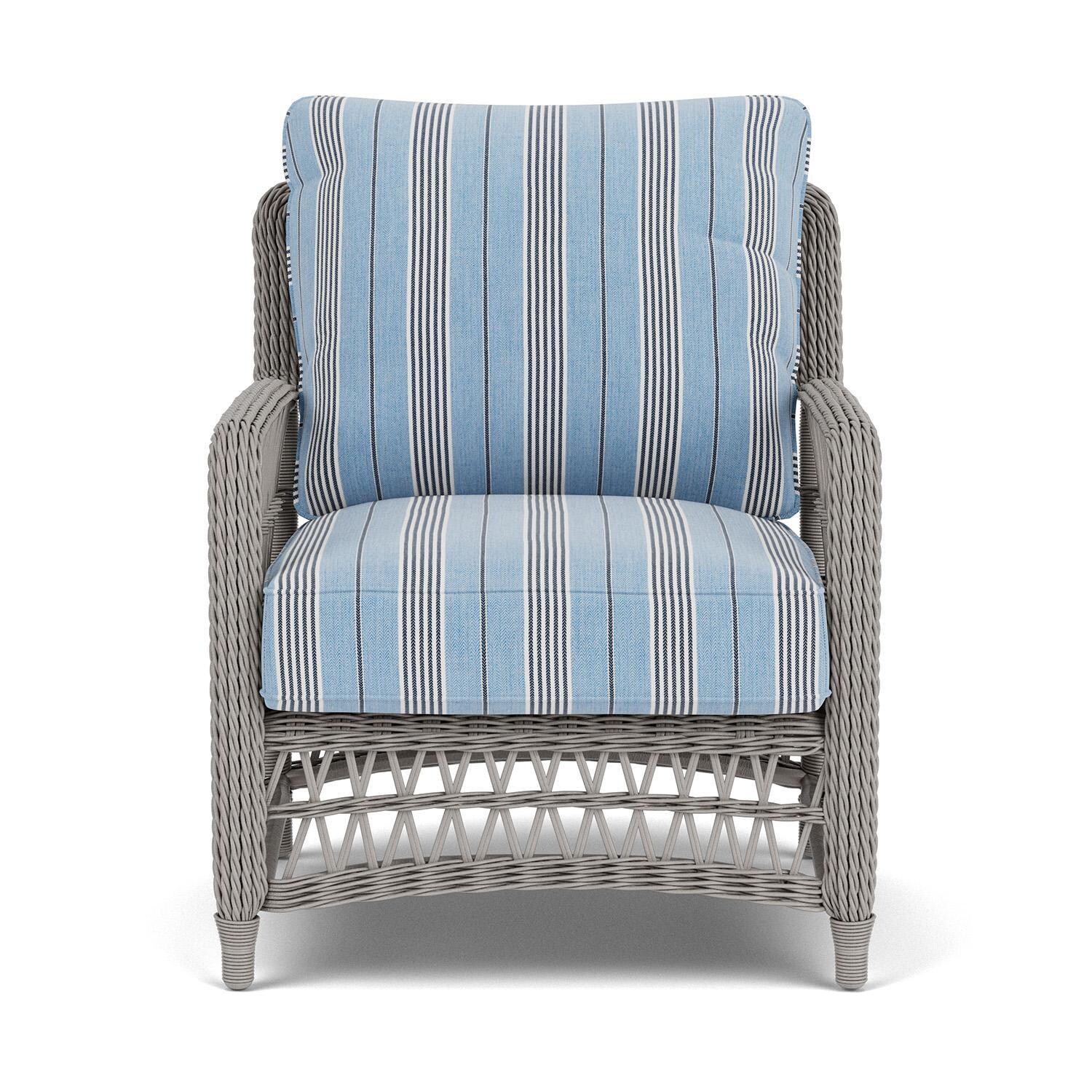 Mackinac Wicker Club Chair in Putty/Hansen Sky By Lloyd Flanders