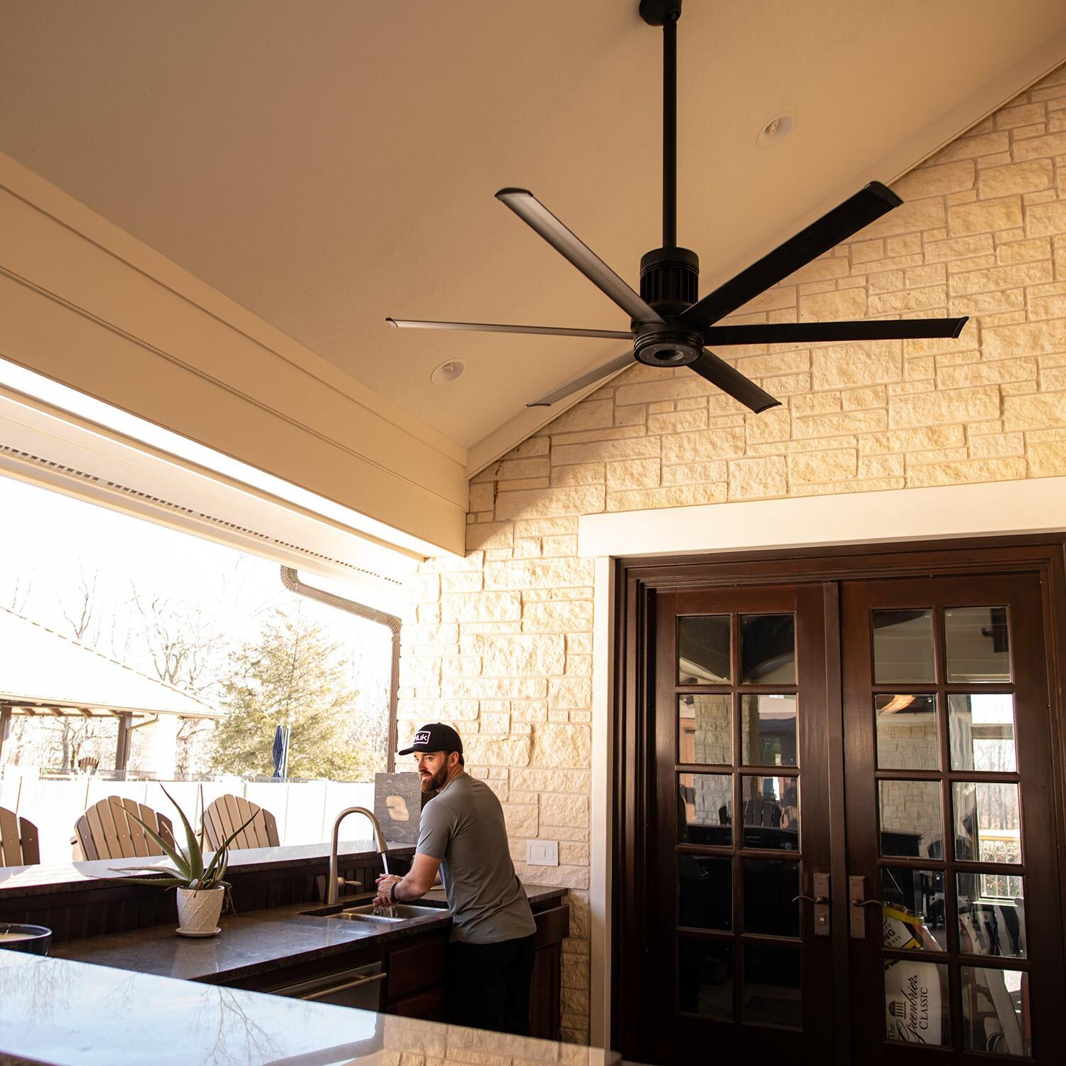 Big Ass Fans MK-I61-071906A730I24S2 84-Inch i6 Ceiling Fan Universal Mount W/24-Inch Ext Tube & LED Oil Rubbed Bronze - Lifestyle thumbnail