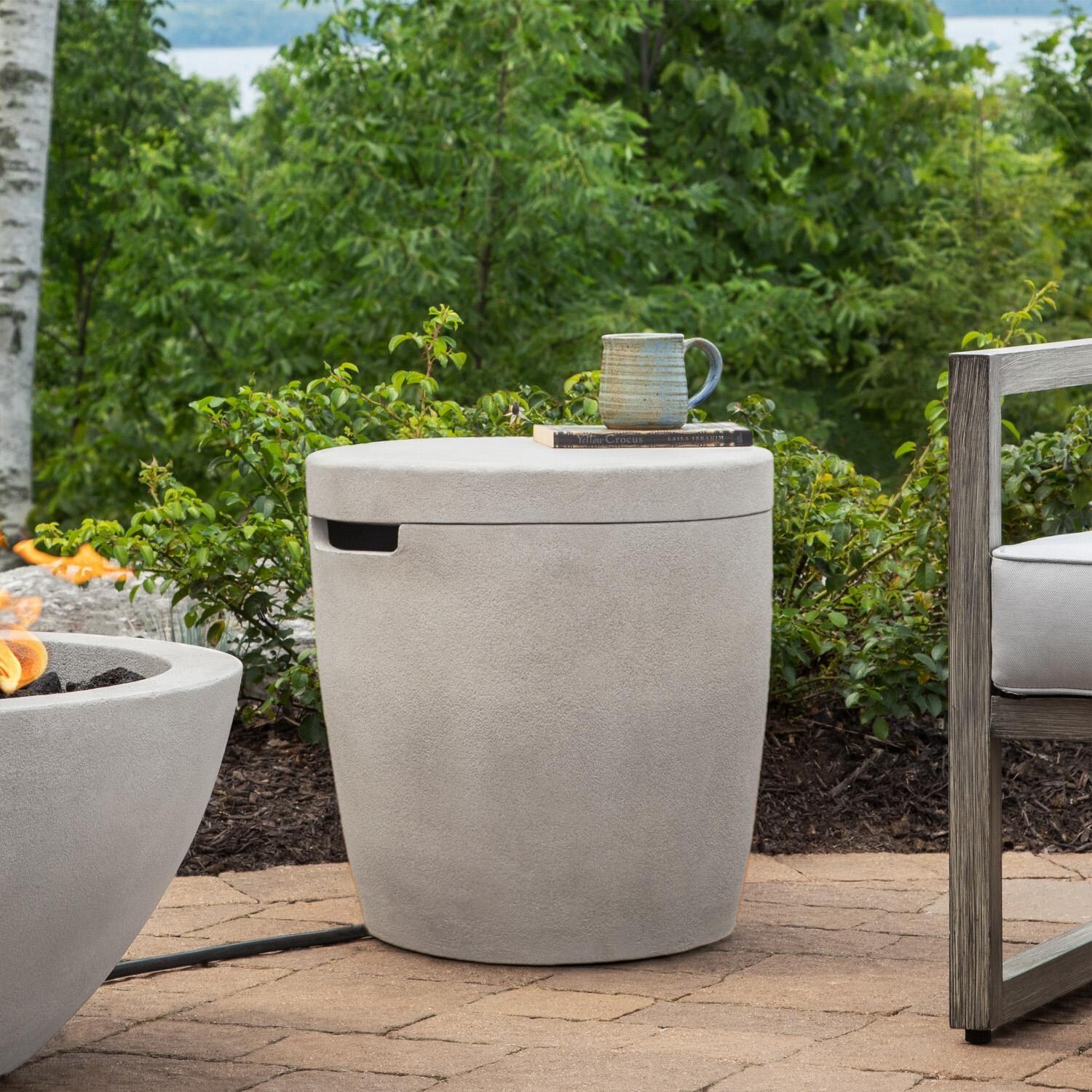 BBQGuys Signature 355-FOG Dustyview Propane Tank Cover - Fog - Lifestyle thumbnail