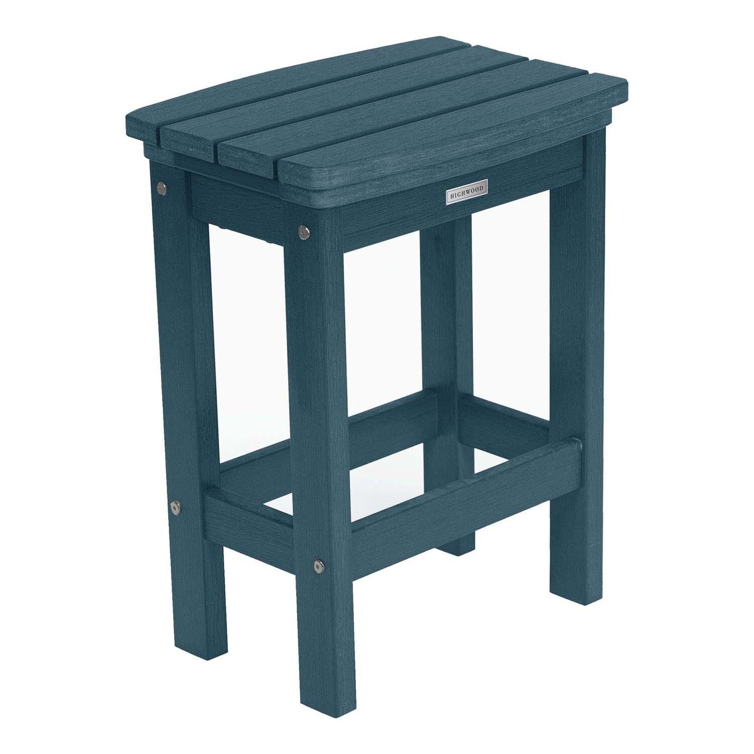 Hart Lane Polyresin Bar Stool Counter Height in Nantucket Blue By Lakeview Outdoor Designs - Angled Right - White Background thumbnail