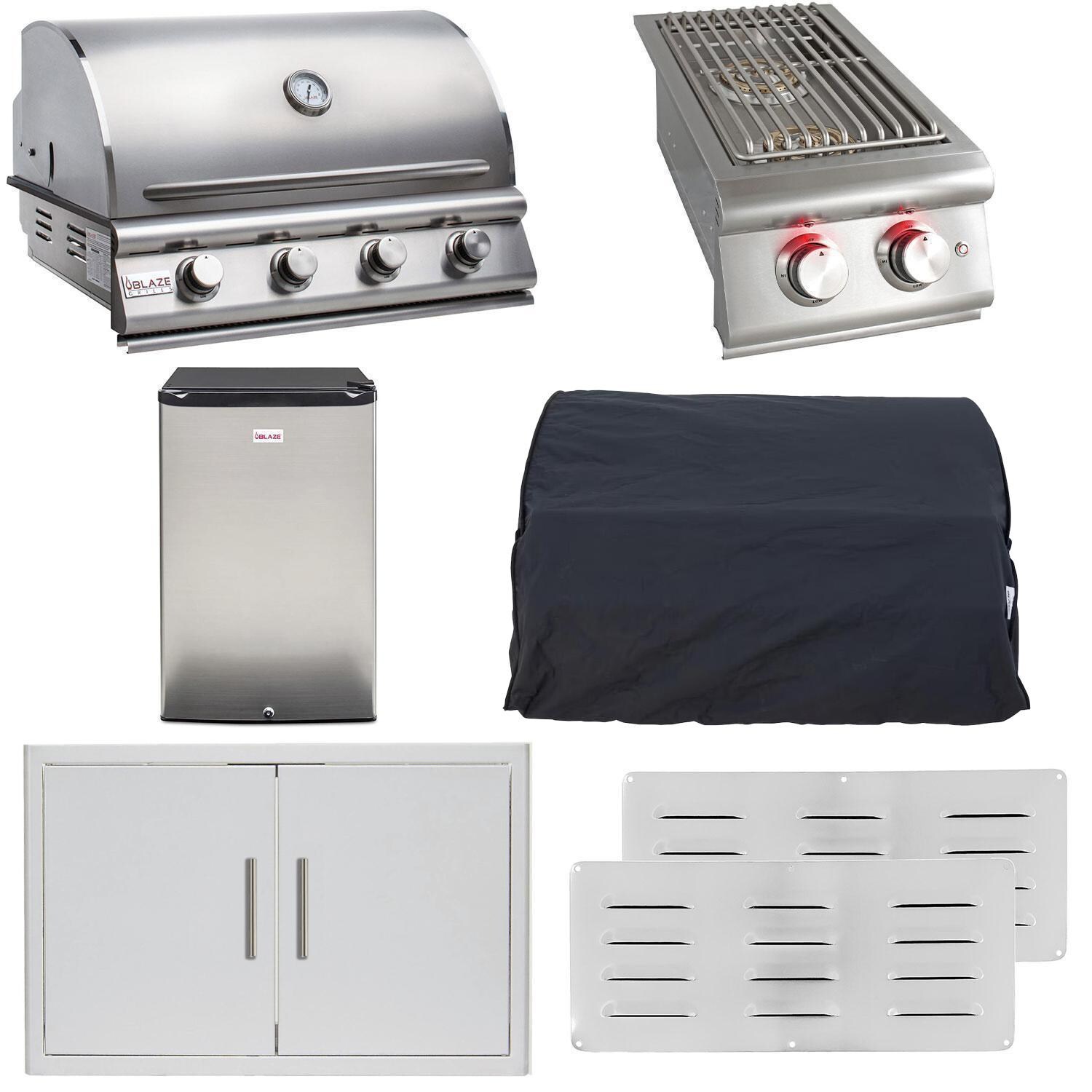 Blaze BLZ-4LBM-NG Prelude LBM 7 Pc 32-in Natural Gas Outdoor Kitchen Package - White Background thumbnail