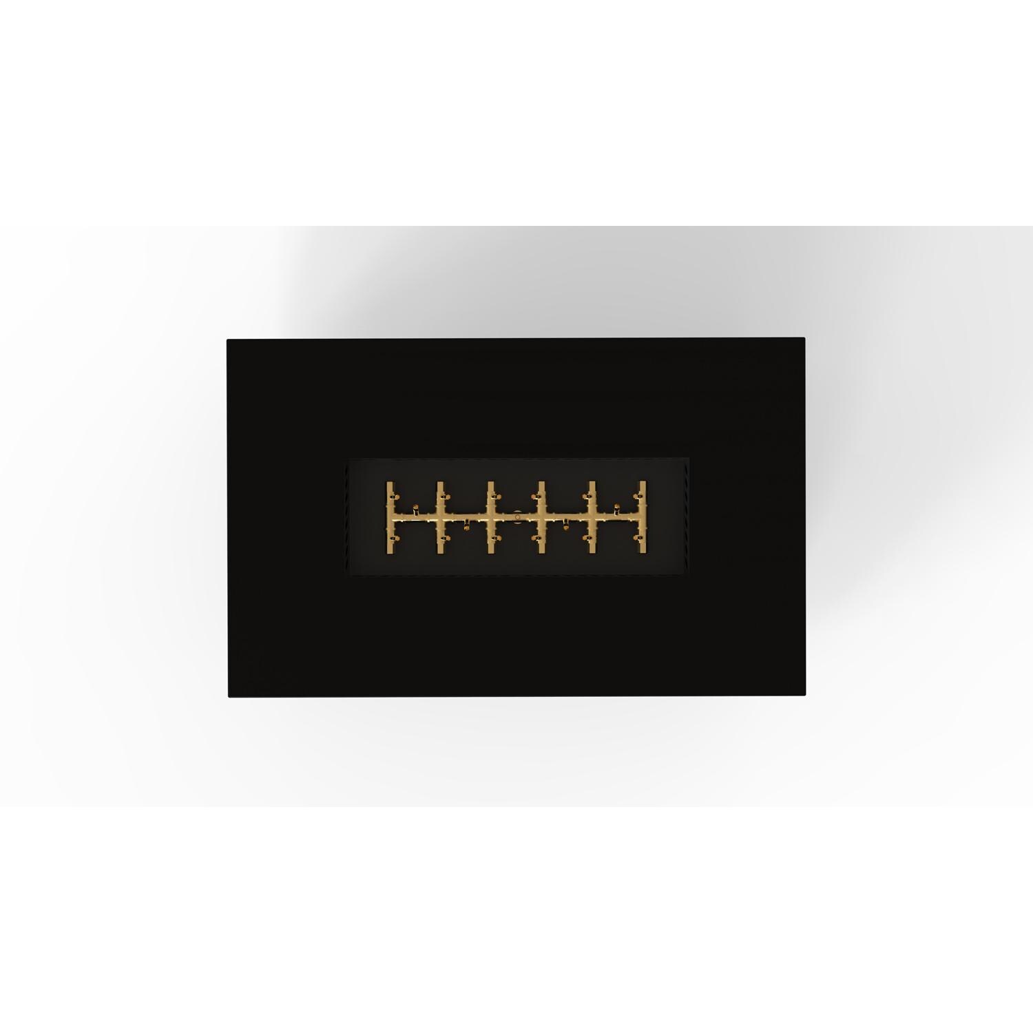 AON 48 x 30 Inch Rectangular Powder Coated Steel Natural Gas Fire Pit Table W/ Mercury Ignition in Black By Warming Trends - Top View - White Background thumbnail