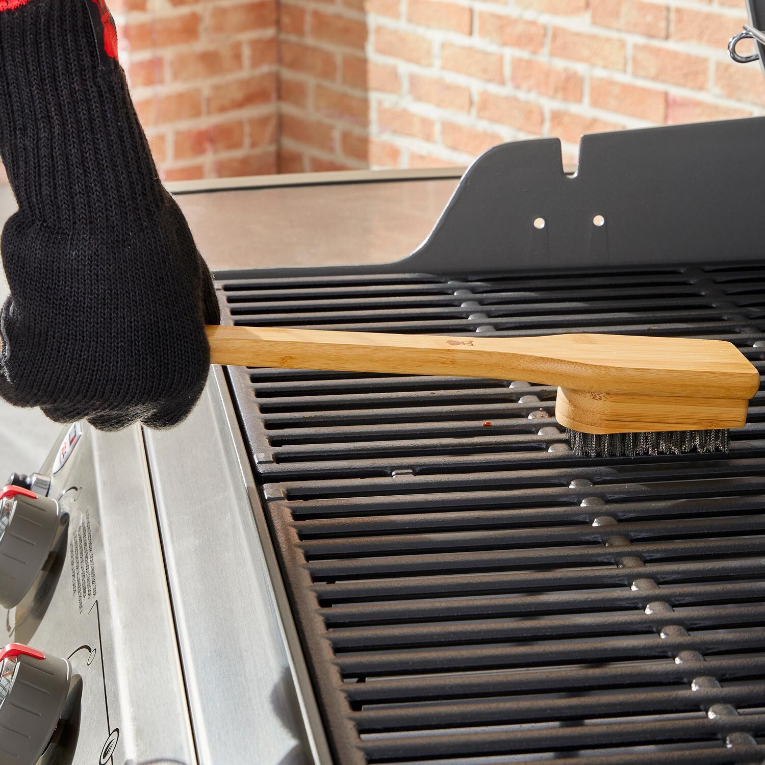 Weber 6276 18-Inch Bamboo Grill Brush - Lifestyle View thumbnail