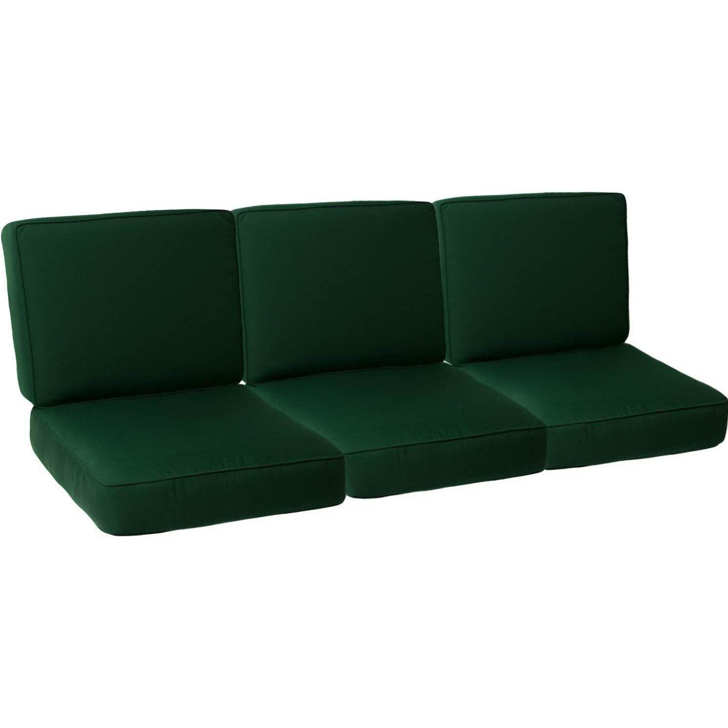 Medium Replacement Sofa Cushion Set With Piping - Canvas Forest Green thumbnail