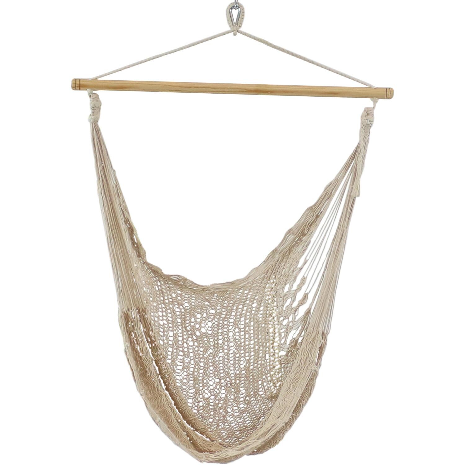 Sunnydaze Decor Hanging Mayan Rope Hammock Chair - Natural - HMCHAIRLNAT image