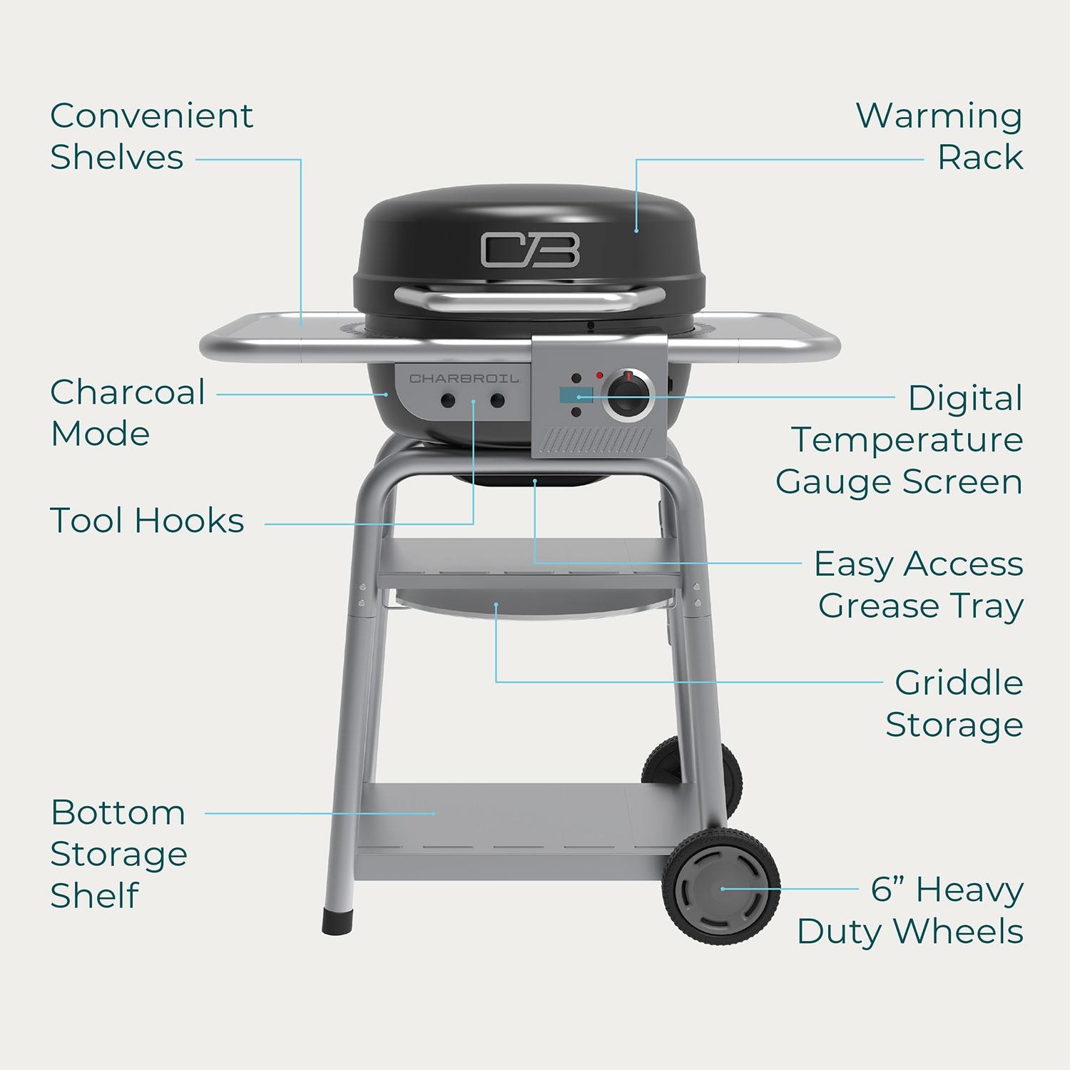 Charbroil 25302145 Bistro Pro 240 Electric + Freestanding Griddle - Black - Features - Detail thumbnail