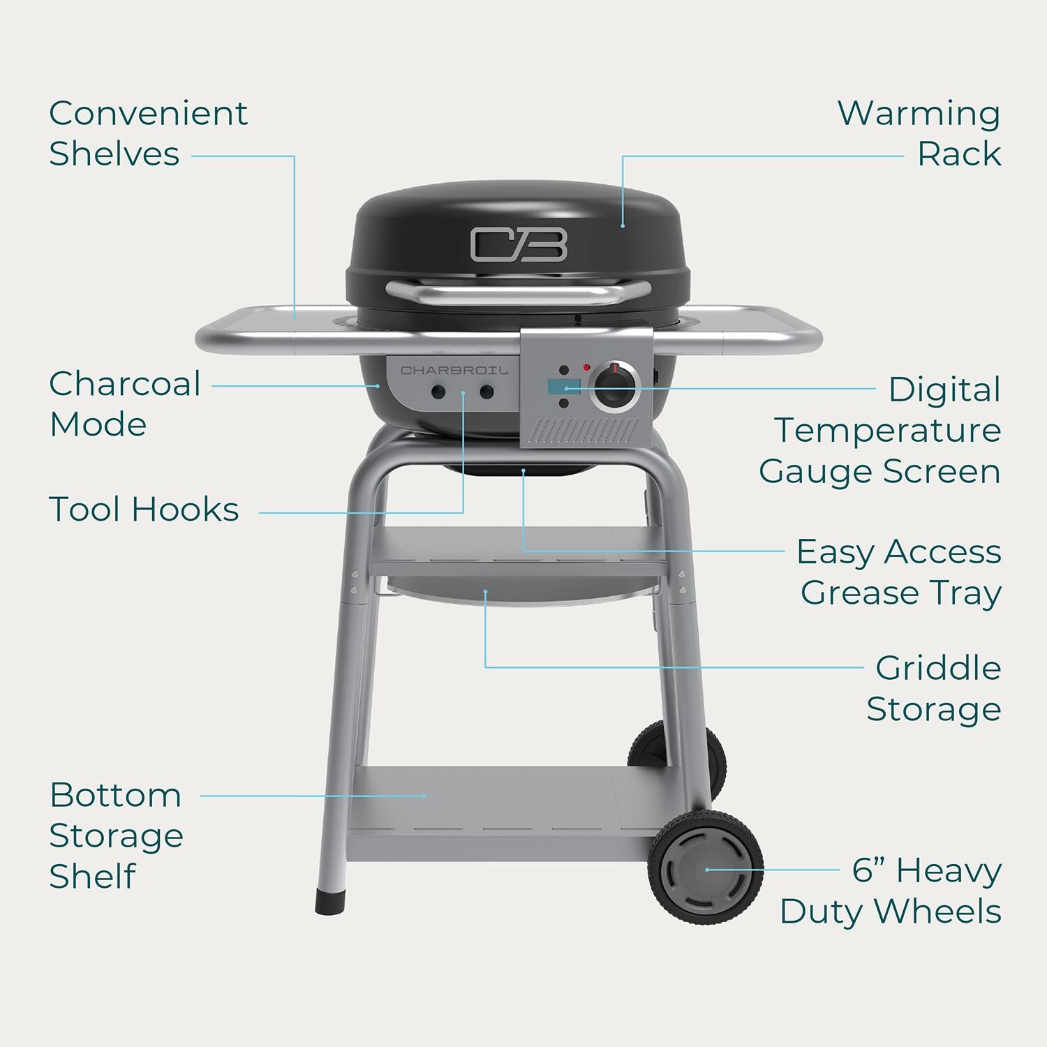 Charbroil 25302145 Bistro Pro 240 Electric + Freestanding Griddle - Black - Features - Detail thumbnail