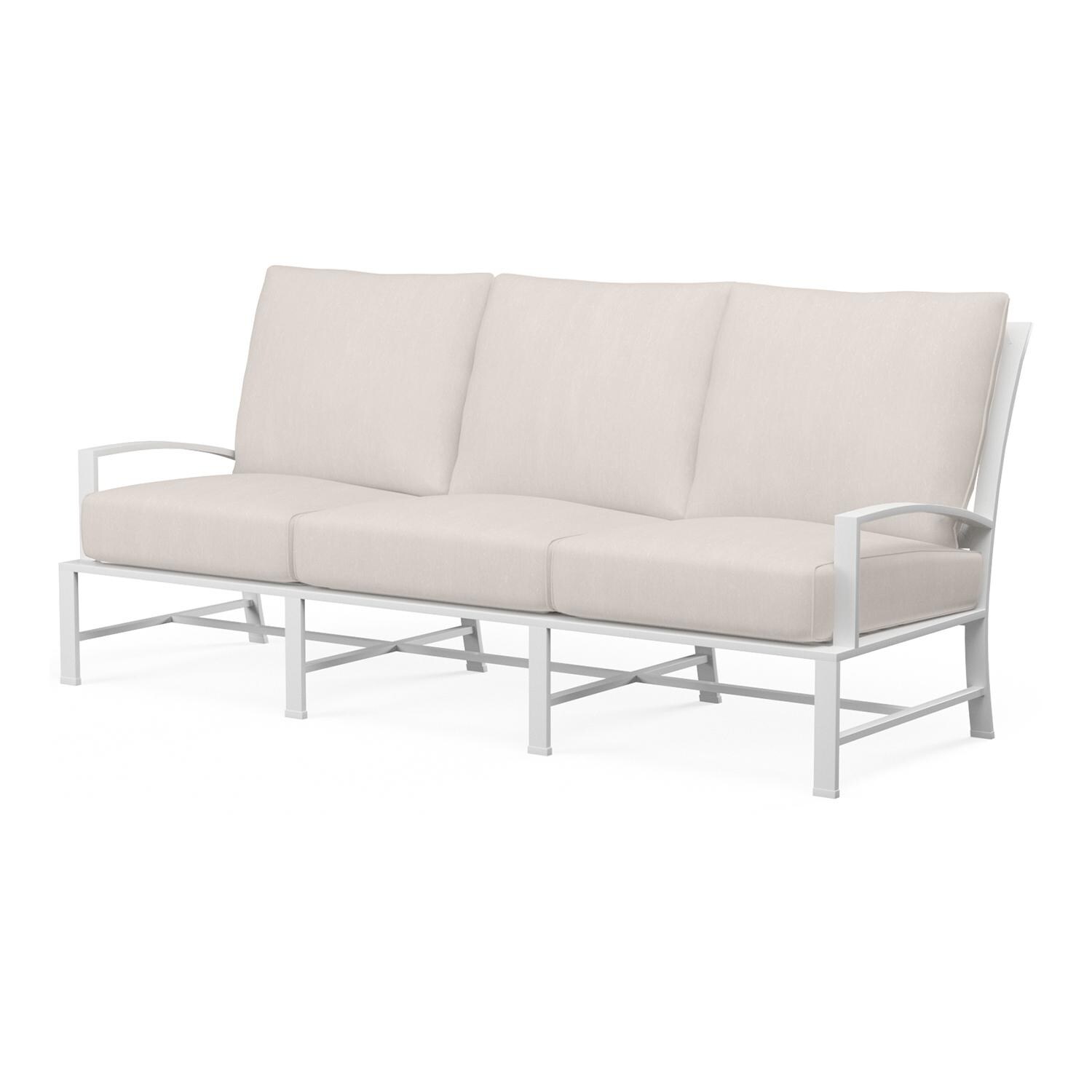 Bristol Aluminum Sofa in White/Canvas Natural by Sunset West