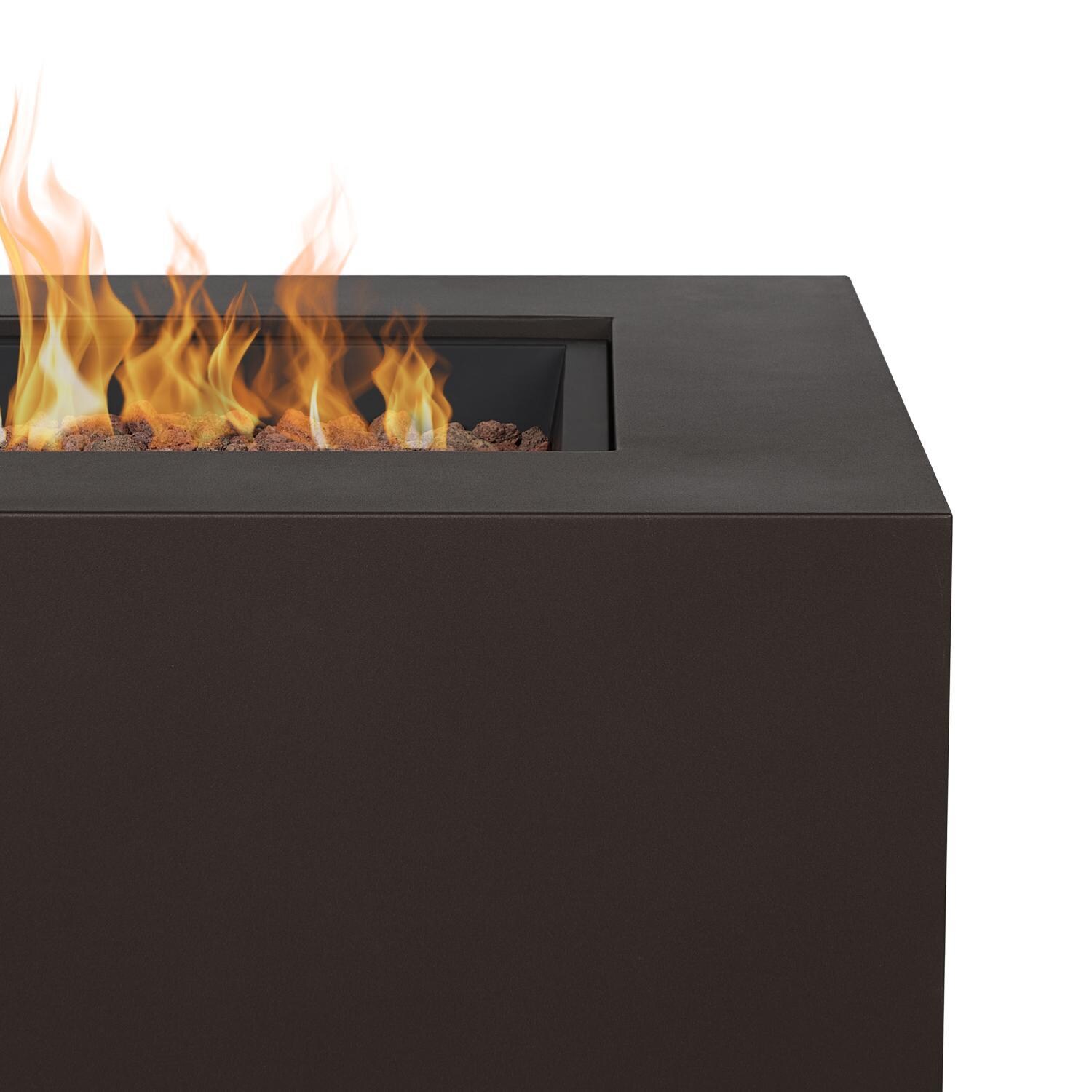 Elysian 50-in Rectangular Steel Propane Fire Pit Table in Dark Bronze by Lakeview Outdoor Designs - Detail thumbnail
