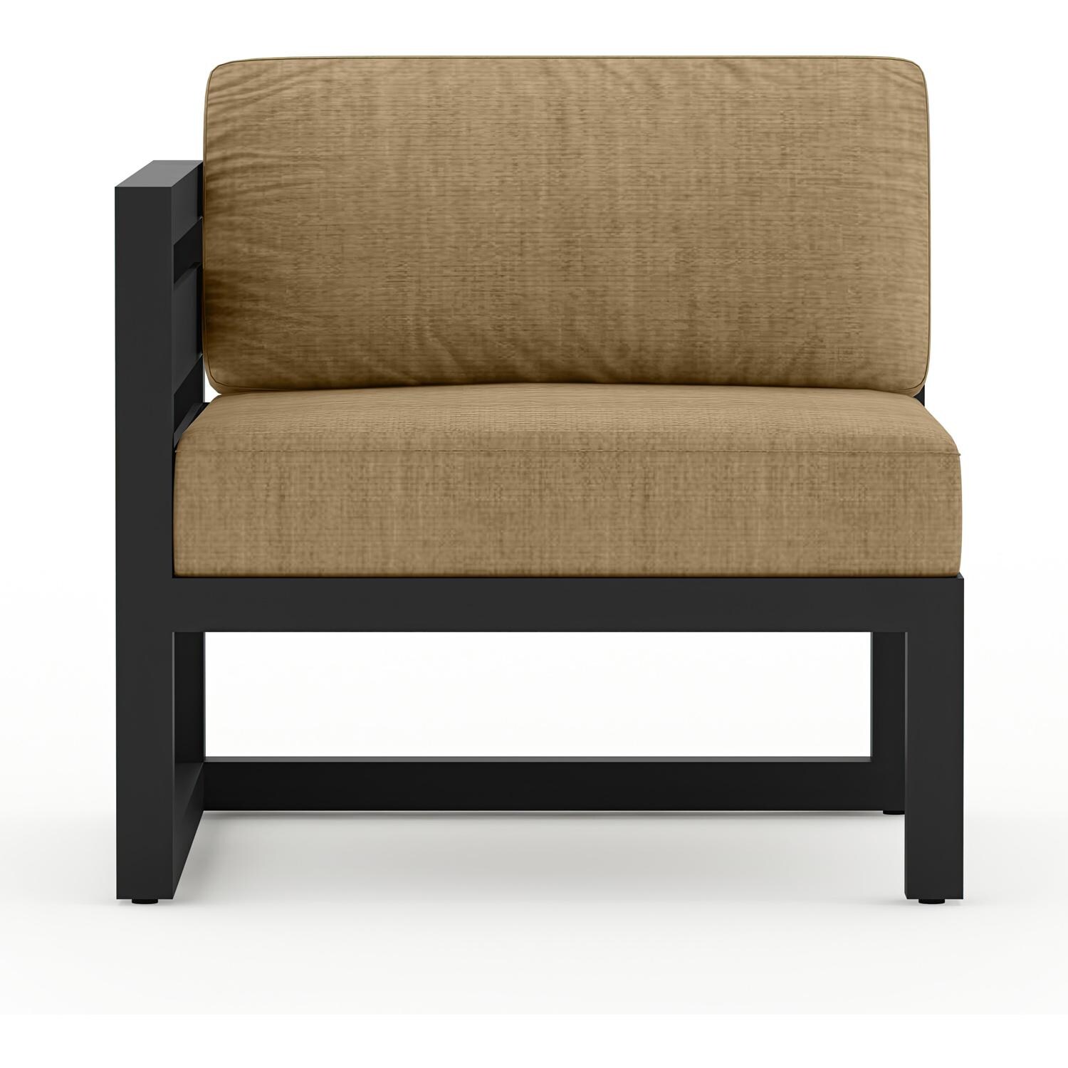 Misty Cove Aluminum Left Arm Section in Black/Heather Beige by Lakeview Outdoor Designs