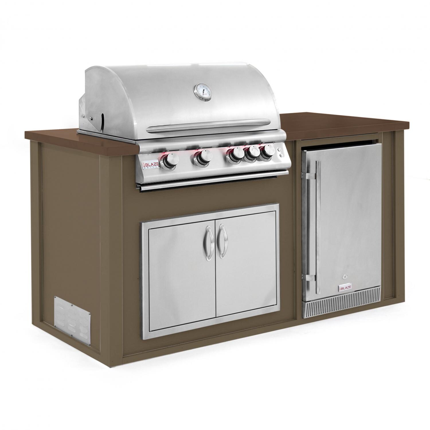 BBQGuys 6 Ft BBQ Island With Blaze LTE2 32Inch Natural Gas Grill