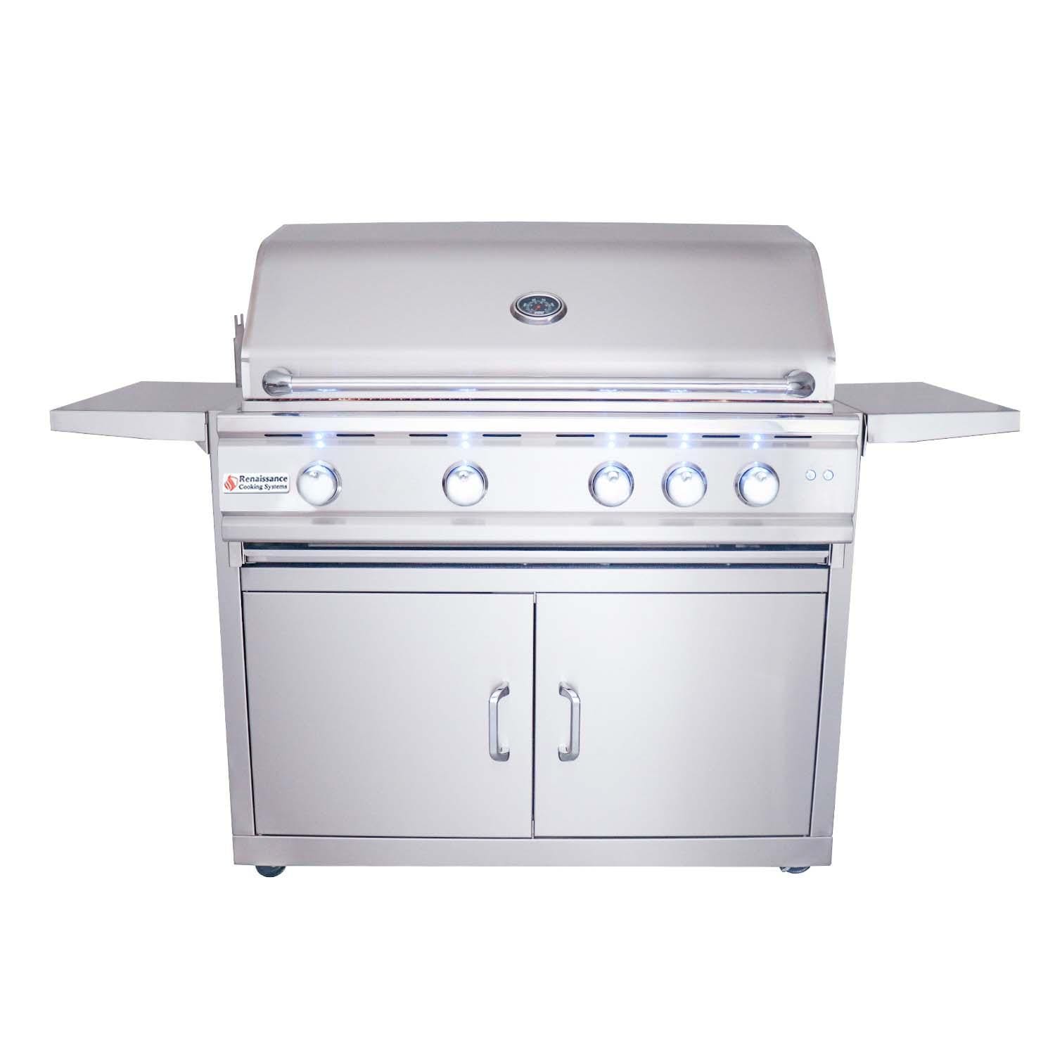 RCS Cutlass Pro 38 Inch Natural Gas Grill w/ Ceramic Briquette Tray Flame Tamers - RON38BCK