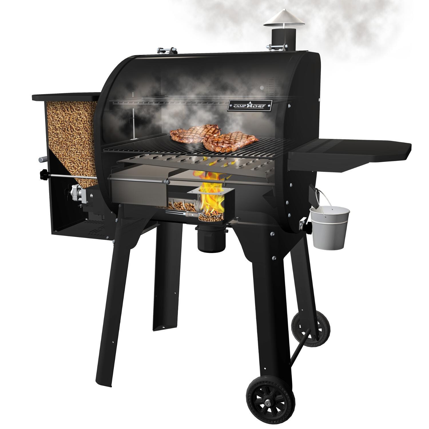 Camp Chef SmokePro SG Pellet Grill On Cart - Slide And Grill Technology thumbnail