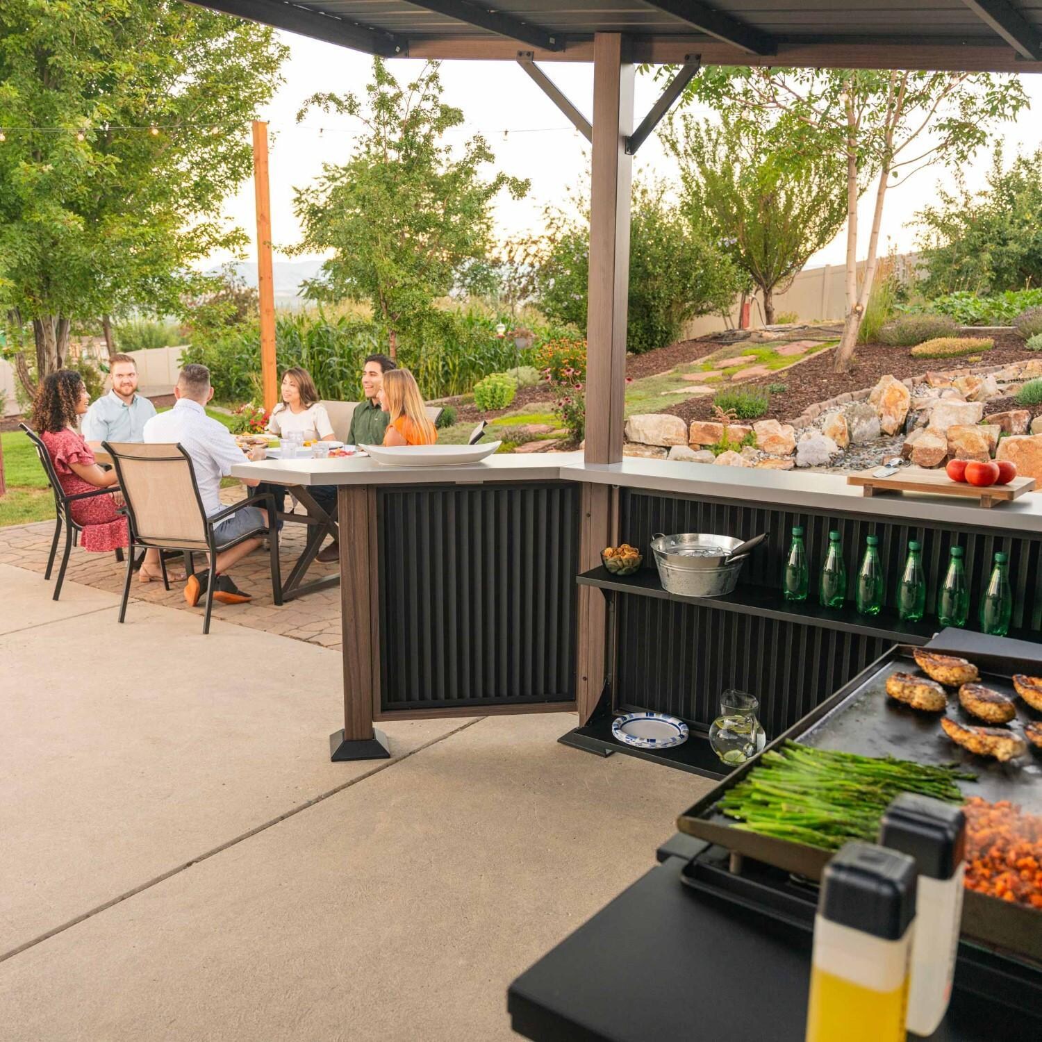 Blackstone 10 x 10-Foot Bar and Griddle/Grill Pavilion - Dining Near Pavilion - Lifestyle thumbnail