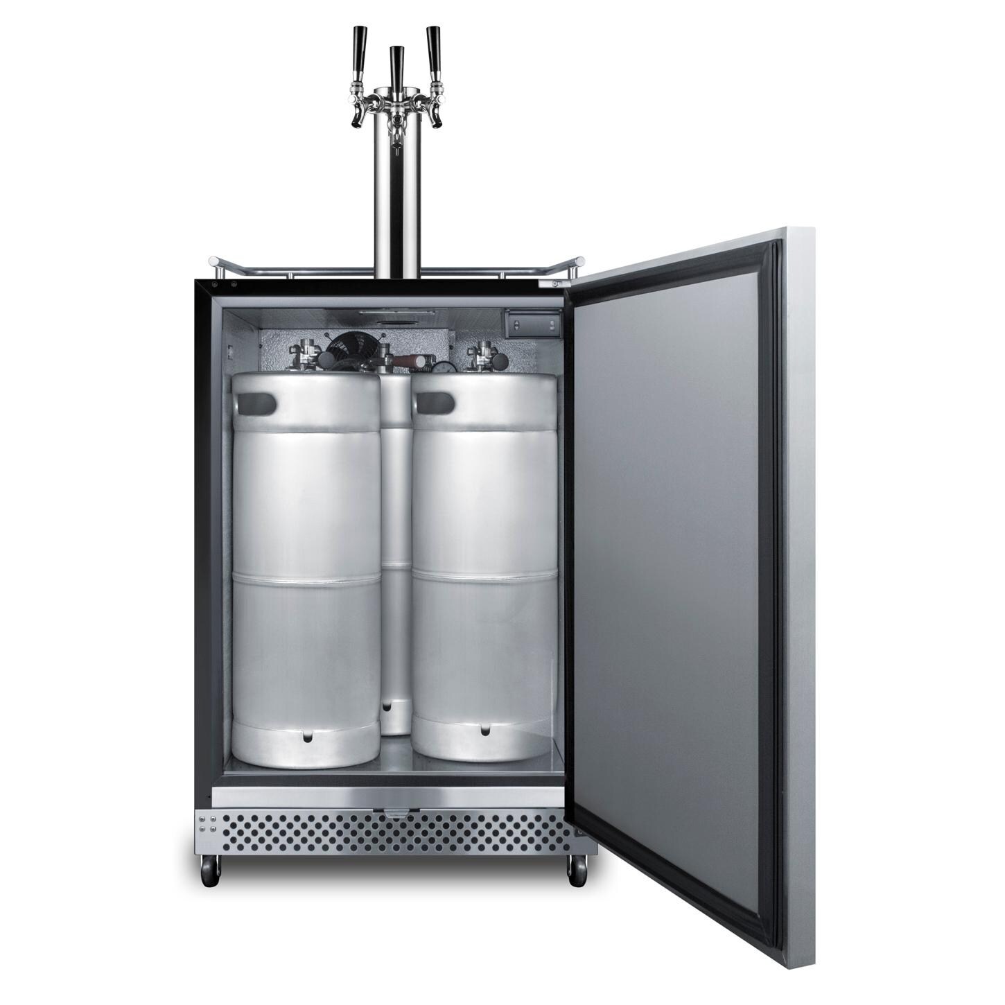 Summit SBC696OSTRIPLE Commercial Outdoor Rated Triple Tap Beer Dispenser / Kegerator - With Kegs thumbnail