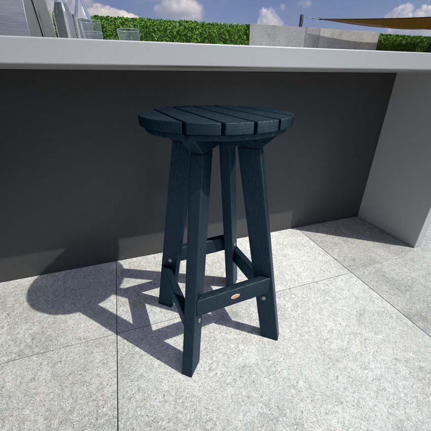 Tracewood Polyresin Bar Stool in Federal Blue By Lakeview Outdoor Designs - Lifestyle thumbnail