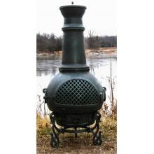 The Blue Rooster Gatsby Style Cast Aluminum Wood Burning Chiminea - Antique Green image