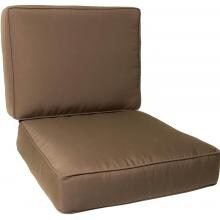 Sunbrella Canvas Cocoa Medium Outdoor Replacement Club Chair Cushion Set W/ Piping By BBQGuys image