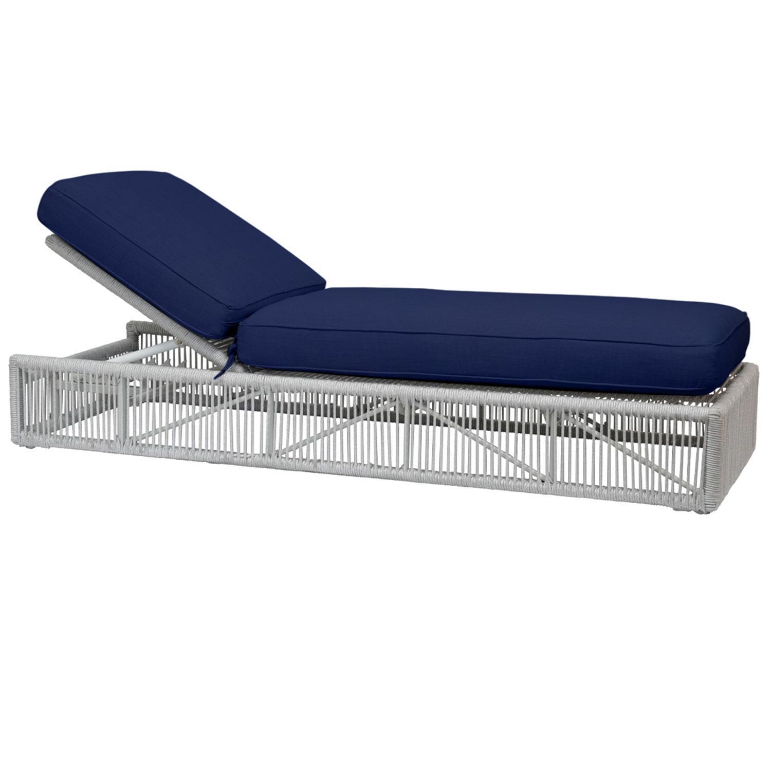 Miami Olefin Rope Adjustable Patio Chaise Lounge in Echo Midnight w/ Self Welt by Sunset West - Display - White Background thumbnail