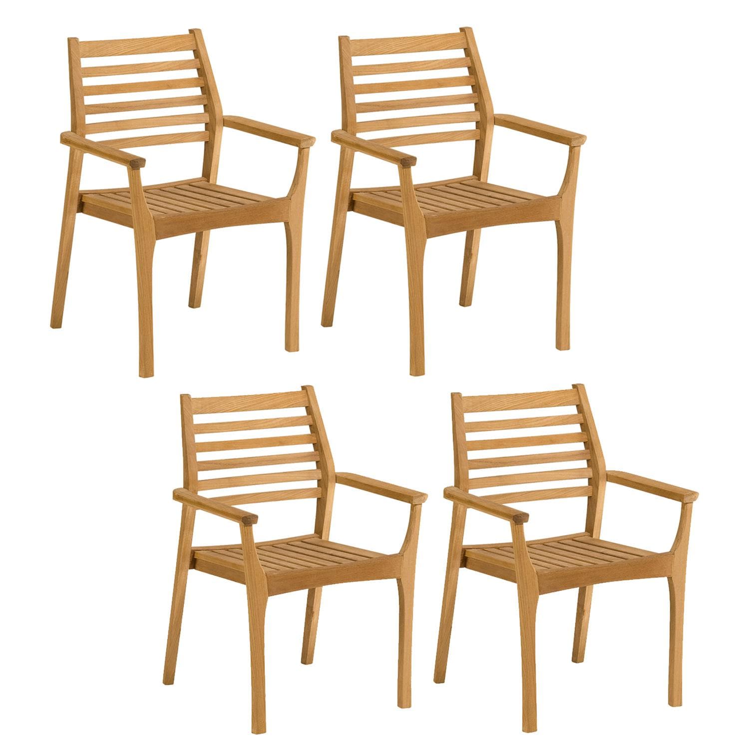 Oxford Garden Mera 4 Pc Natural Teak Stacking Dining Chair thumbnail