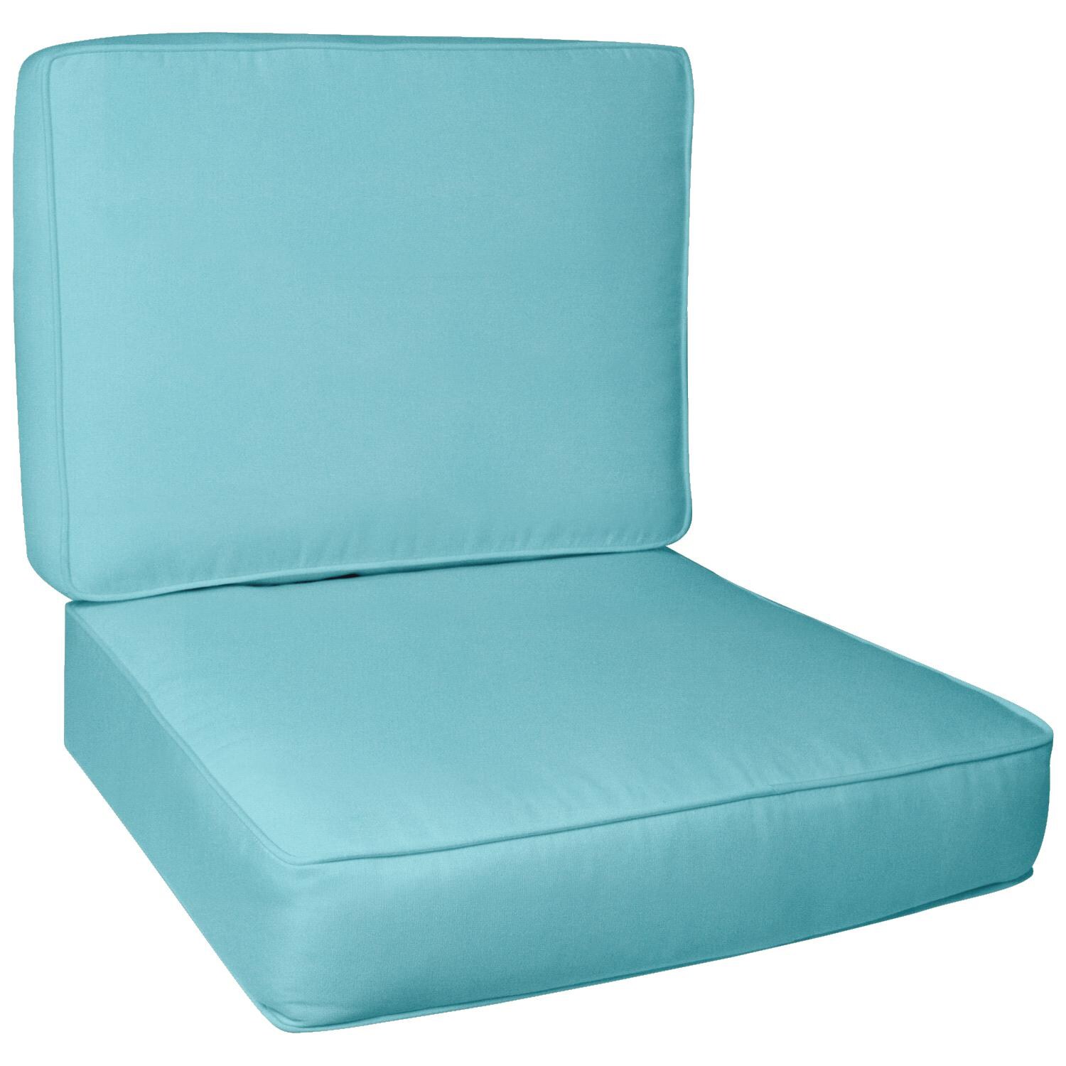 Sunbrella Canvas Aruba Large Outdoor Replacement Club Chair Cushion Set W/ Piping By UltimatePatio.com thumbnail