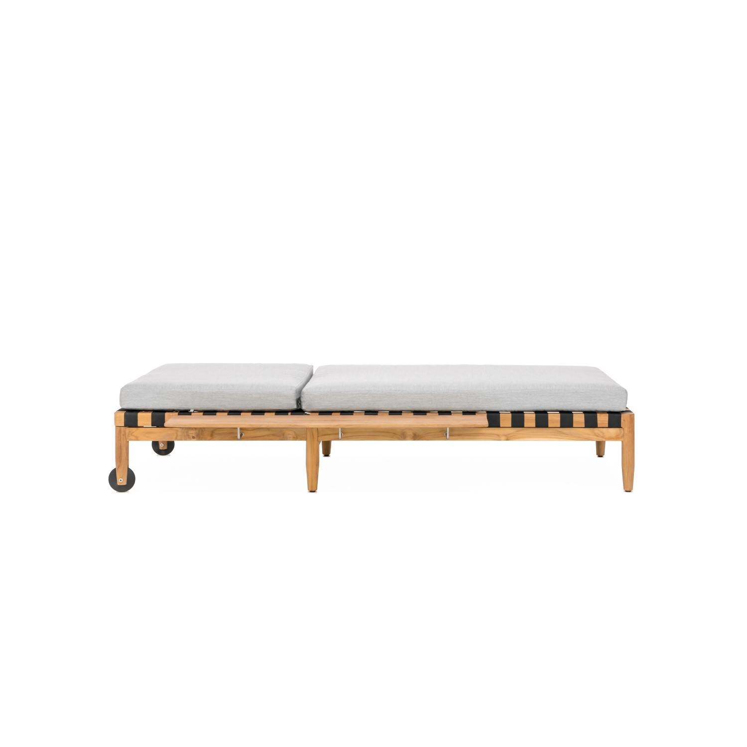 Teak + Table Ibiza Chaise Lounge in Granite - Flat Side View - White Background thumbnail