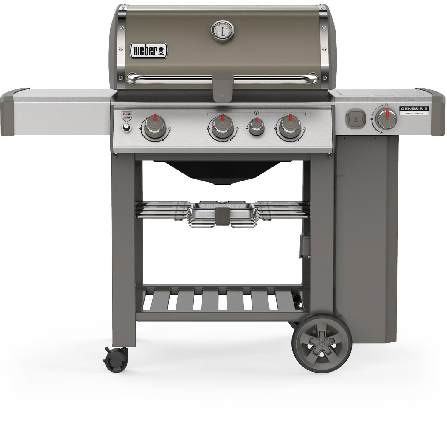 Weber Genesis II 61052201 SE-330 Special Edition Propane Gas Grill - Smoke (2019) - Front View thumbnail