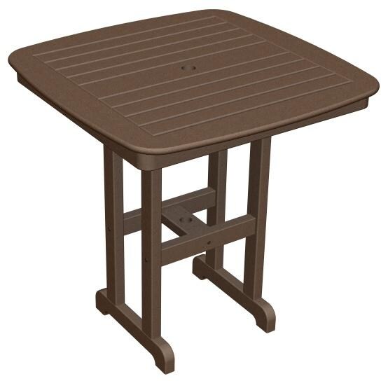 Poly-Wood Recycled Plastic Wood Nautical Counter Table - 37 Inch Square ...