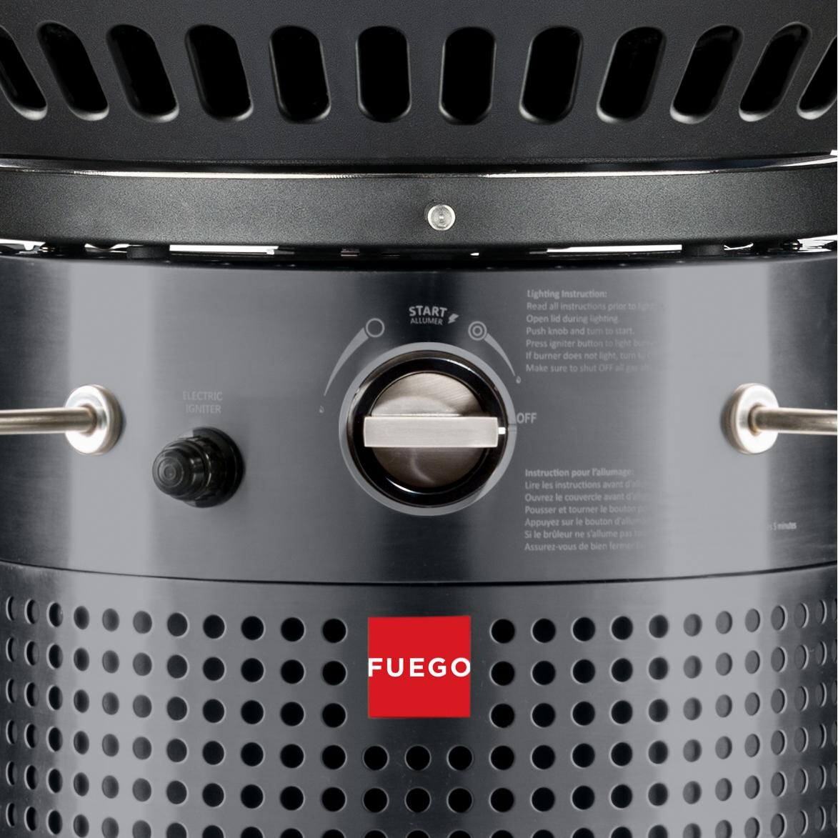 Fuego Professional Gas Grill - Control Panel Detail With Burner Control Knob & Electronic Ignition thumbnail