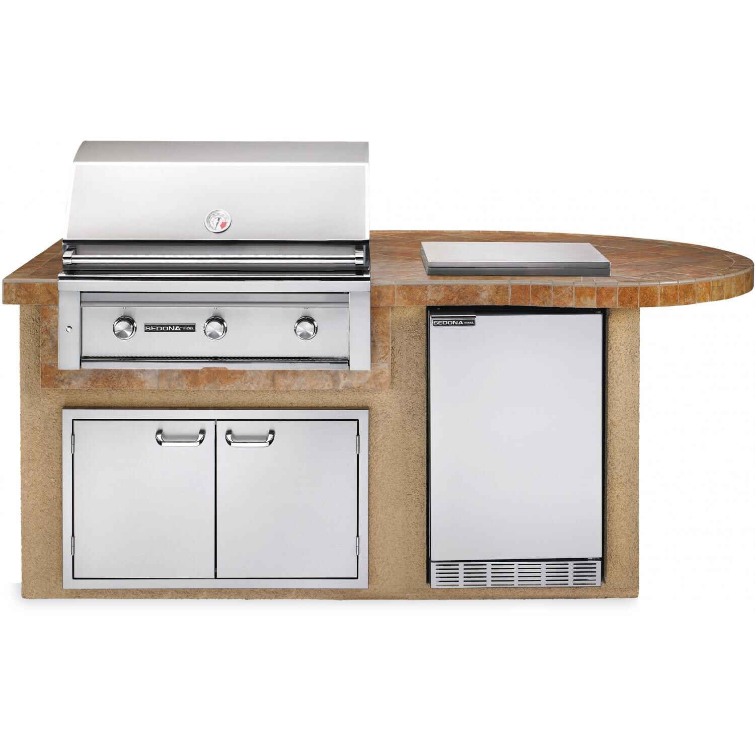 Lynx Sedona Deluxe BBQ Island With 36-Inch Propane Gas BBQ Grill With Rotisserie - Sandalwood