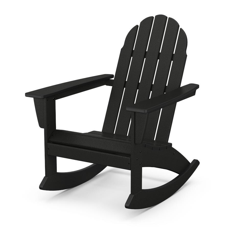 POLYWOOD ADR400BL Vineyard Adirondack Rocking Chair in Black thumbnail