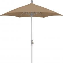 FiberBuilt 7.5 Ft. Aluminum Market Patio Umbrella W/ Crank Lift - Silver Pole / Beige Olefin