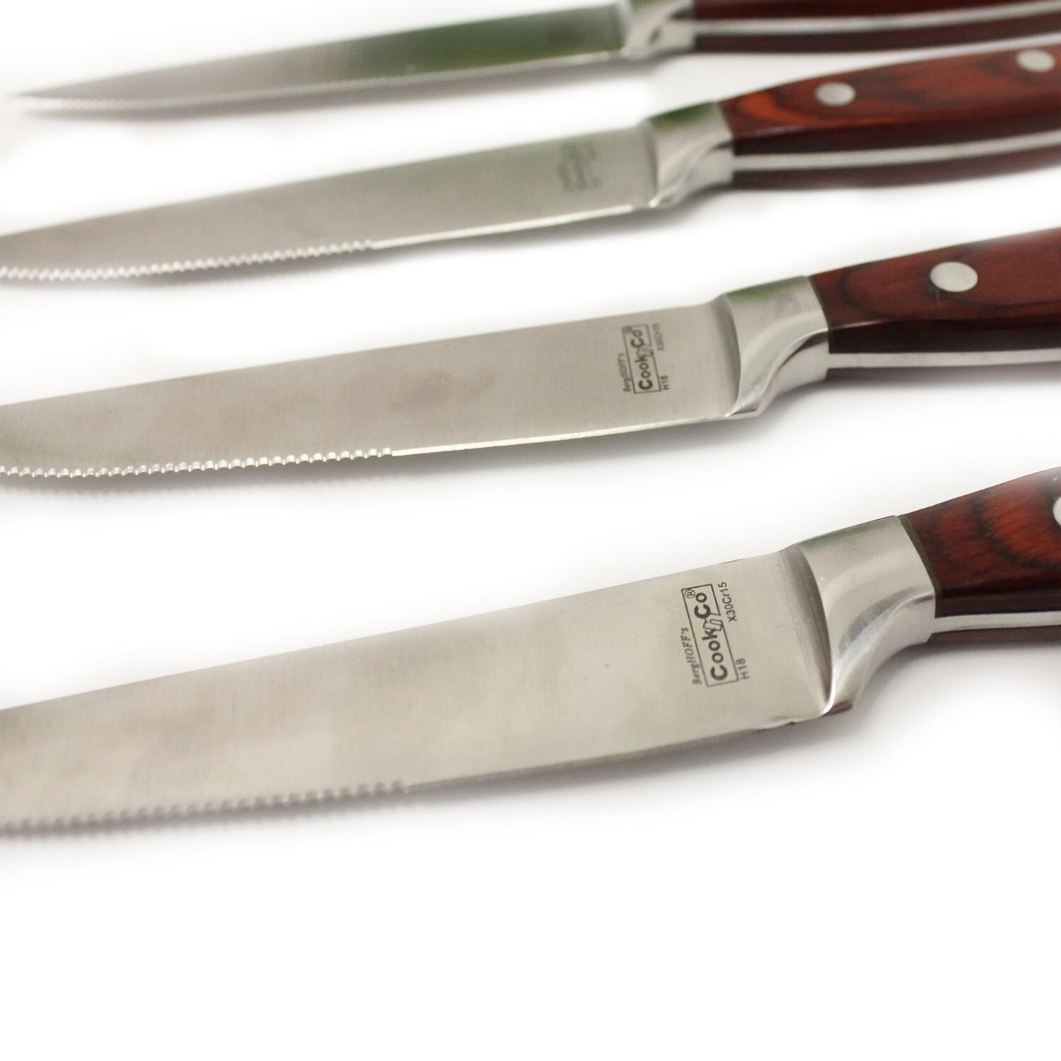 BergHOFF 2202014 Pakka 6-Piece Stainless Steel Steak Knife Set - Blade Detail thumbnail