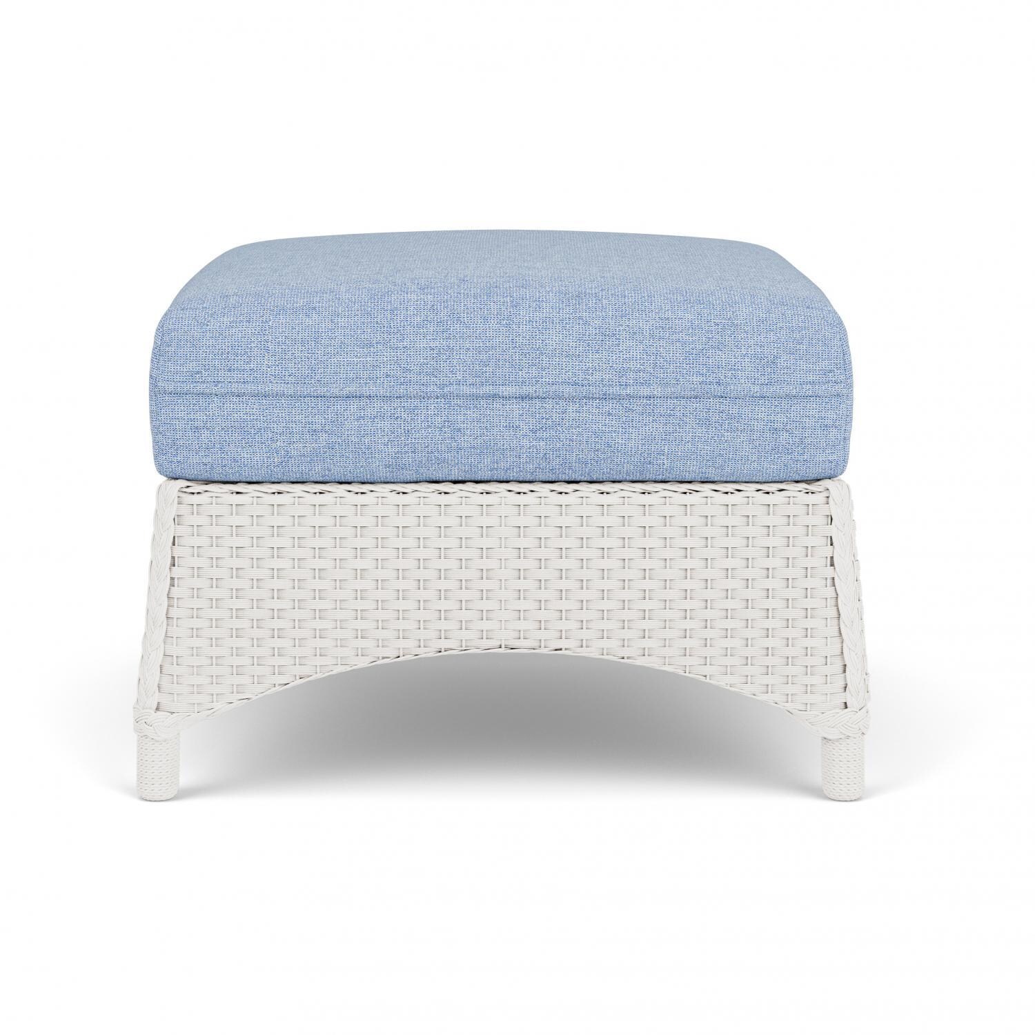 Mandalay Lloyd Loom Ottoman in White/Demo Skyway by Lloyd Flanders